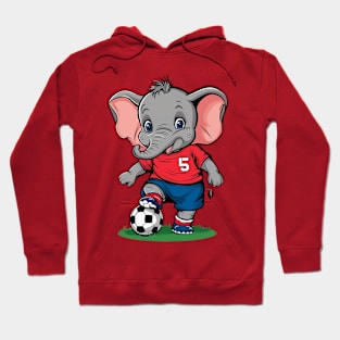 Baby Elephant Football Player Hoodie